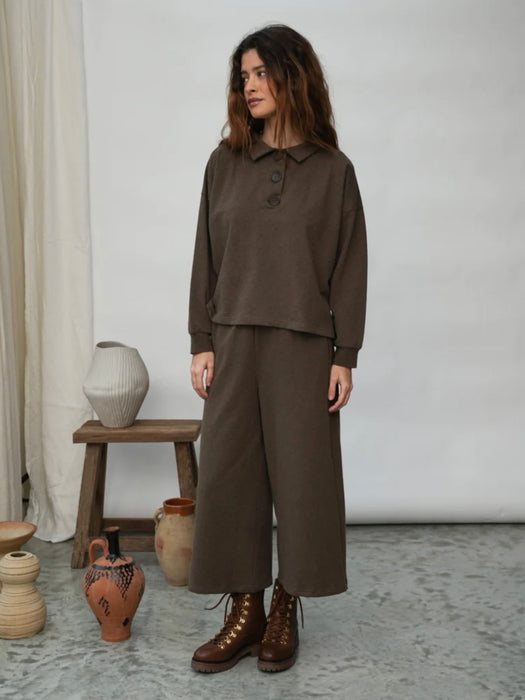 Beaumont Organic Nicky Trousers in Brown Marl