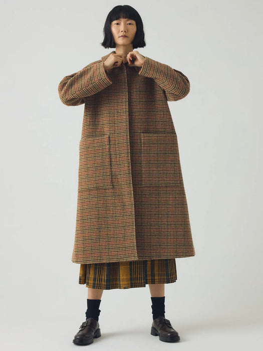 Toast Vibrant Wool Coat in Multi Check