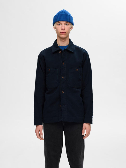 Selected Homme Moleskin Overshirt in Sky Captain