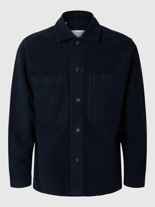 Selected Homme Moleskin Overshirt in Sky Captain