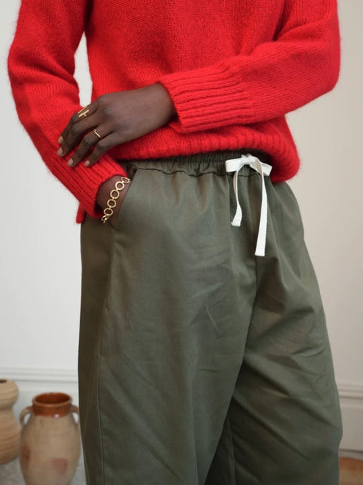 Beaumont Organic Sofia-Jane Trousers in Olive Twill