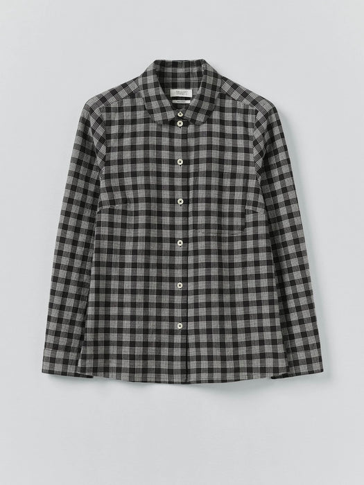 Toast Ollie Binding Shirt in Black / Ecru Check