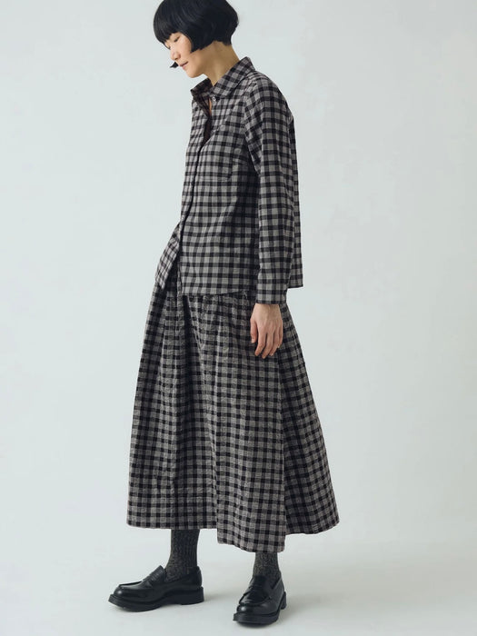 Toast Ollie Binding Shirt in Black / Ecru Check