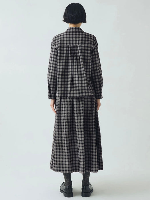 Toast Ollie Binding Shirt in Black / Ecru Check