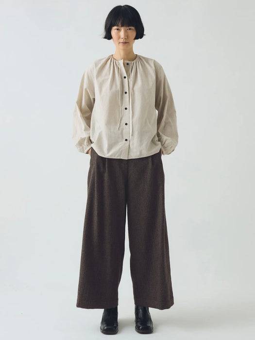 Toast Gathered Neck Shirt in Sunwashed Blue Stripe