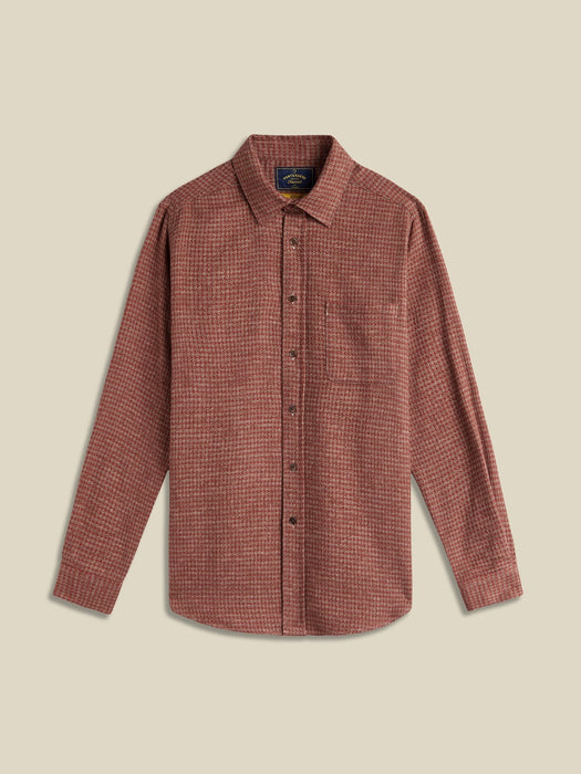 Portuguese Flannel Abstract Pied Poule Shirt in Clay
