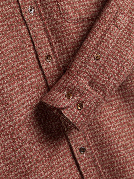 Portuguese Flannel Abstract Pied Poule Shirt in Clay