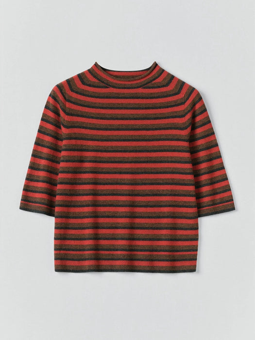 Toast Half Sleeve Top in Red Multi Stripe