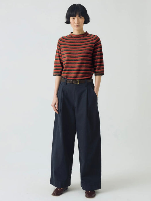 Toast Half Sleeve Top in Red Multi Stripe