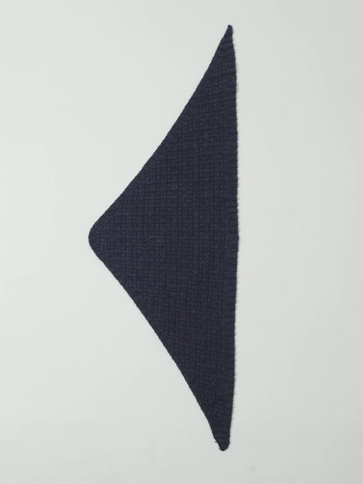 Toast Grid Stitch Knitted Bandana in Indigo Melange