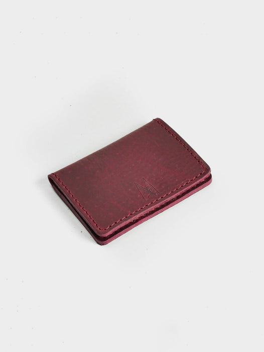 Village Leathers Missouri Card Holder in Burgundy