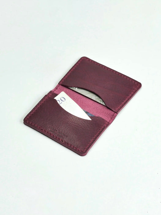 Village Leathers Missouri Card Holder in Burgundy