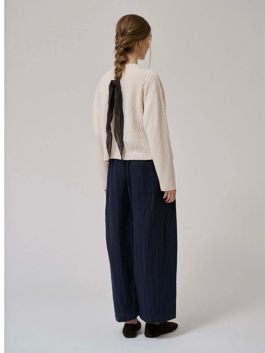 Anne-Mi Creek Balloon Pant in Dark Navy Stripe
