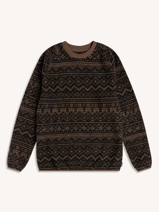 Kestin Junction Sweat in Peat / Black Fairisle