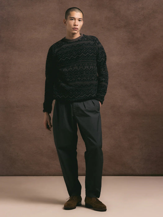 Kestin Junction Sweat in Peat / Black Fairisle