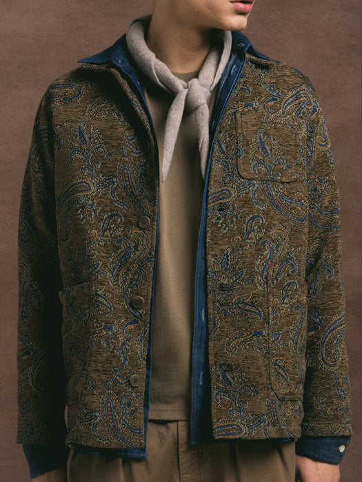 Kestin Ormiston Jacket in Olive Paisley Jacquard