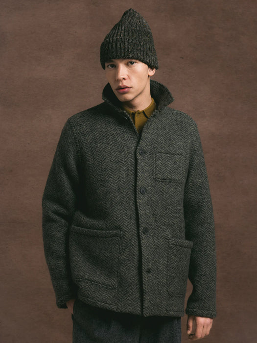 Kestin Ormiston Jacket in Moss Herringbone Wool