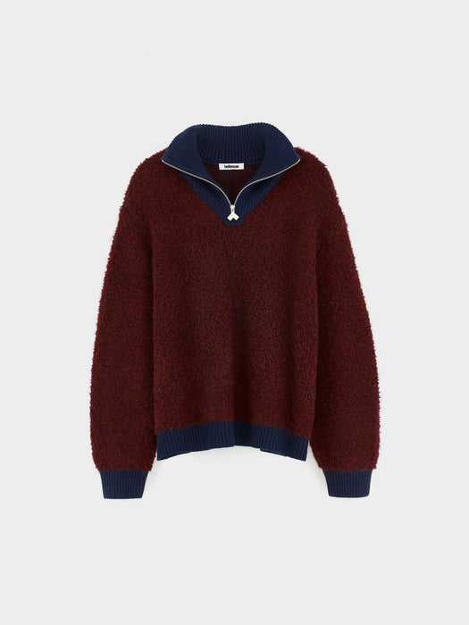 Bellerose Dooh Zip Knit in Wine