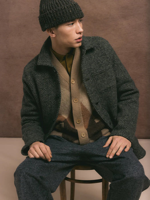 Kestin Ormiston Jacket in Moss Herringbone Wool