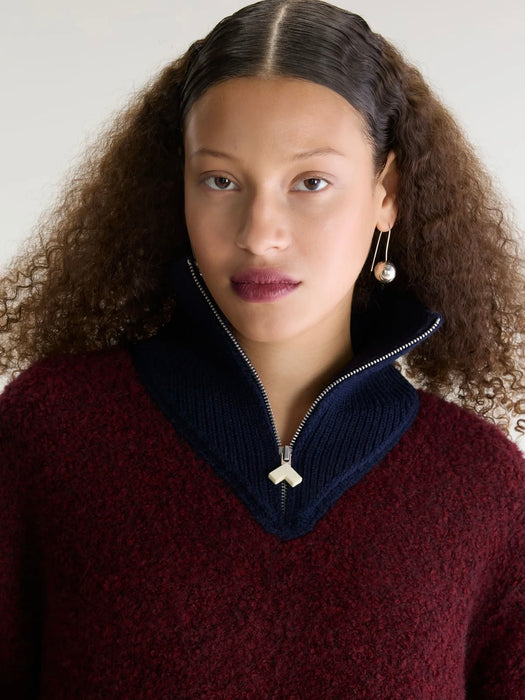 Bellerose Dooh Zip Knit in Wine
