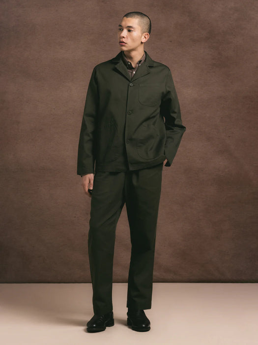 Kestin Wick Trouser in Dark Olive Twill