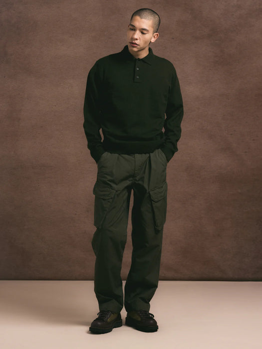 Kestin Mull Knitted Polo in Dark Olive