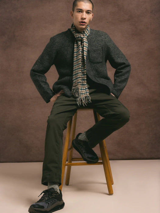 Kestin Neist Cardigan in Moss Herringbone Wool