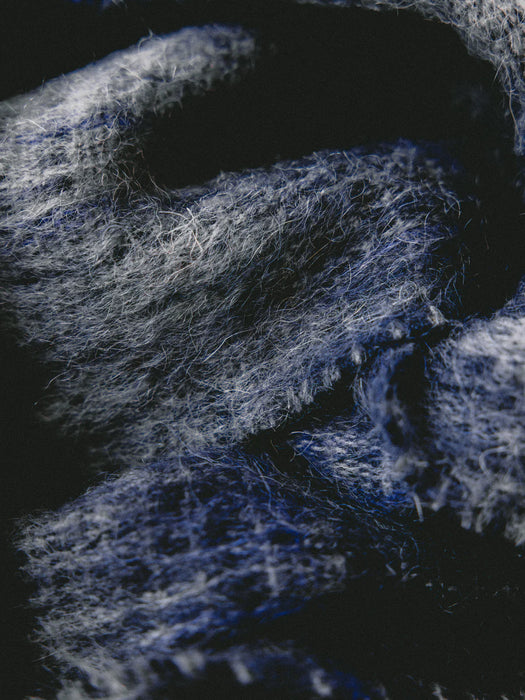 Kestin Muir Scarf in Navy Check Mohair