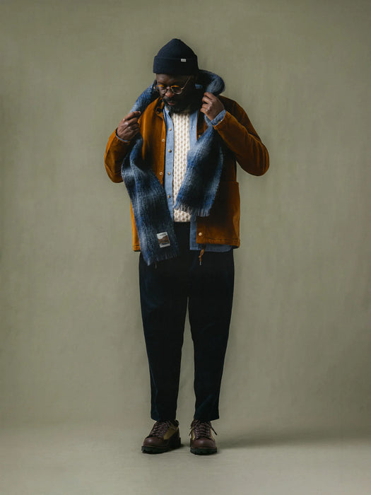 Kestin Muir Scarf in Navy Check Mohair