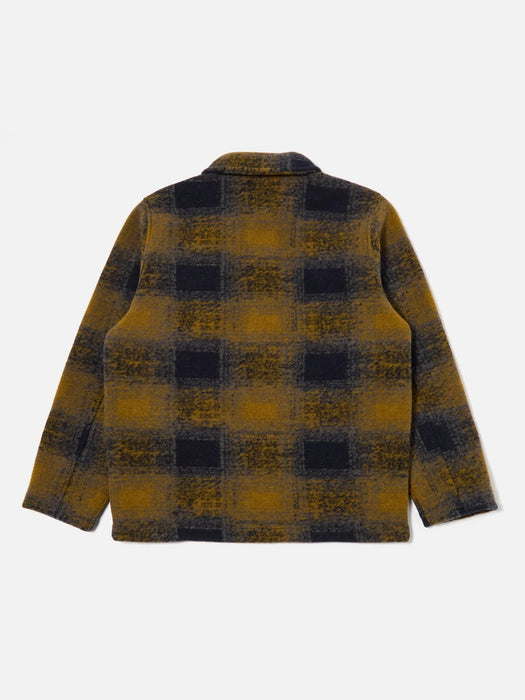 Universal Works Field Jacket in Techno Melton Navy Check