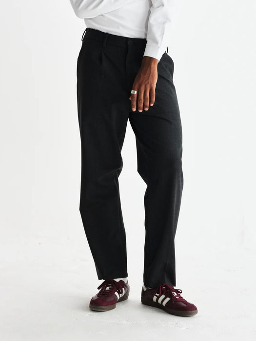 Wax Aubyn Trouser in Charcoal Wool Blend Twill