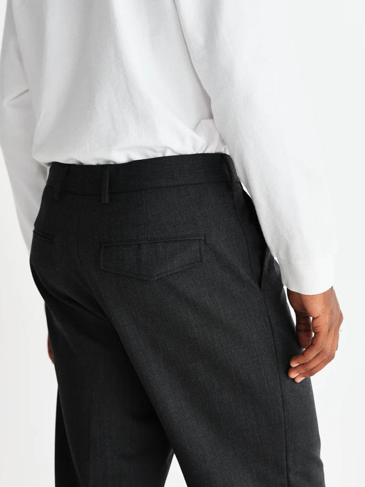 Wax Aubyn Trouser in Charcoal Wool Blend Twill