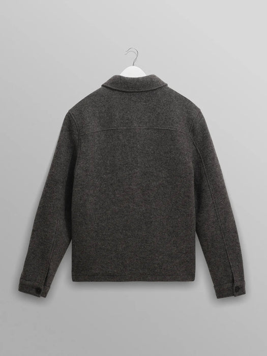 Wax Eldon Jacket in Mid Grey Boiled Wool
