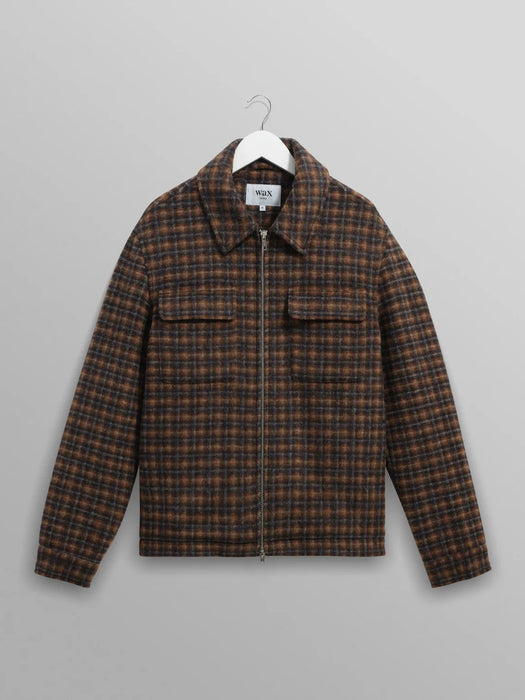 Wax Osier Jacket in Navy / Brown Drawn Check