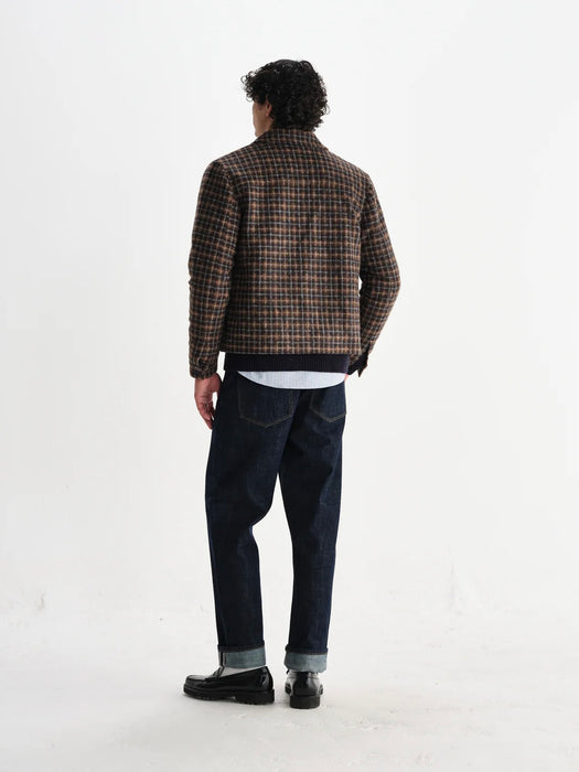 Wax Osier Jacket in Navy / Brown Drawn Check