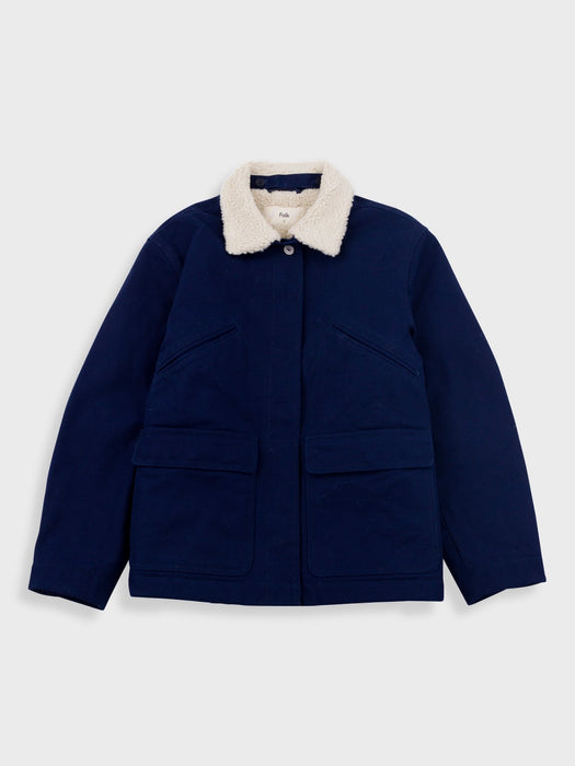 Folk Women Archive Jacket in Navy Twill