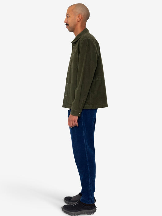 Folk Men Assembly Jacket in Dark Olive Moleskin