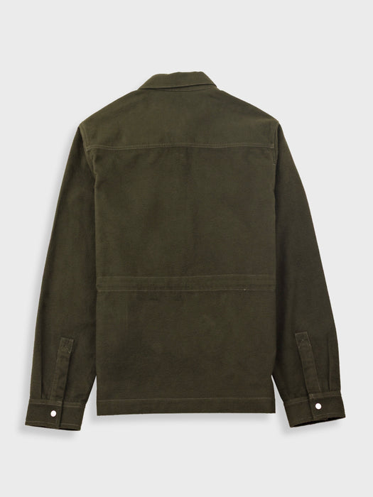Folk Men Assembly Jacket in Dark Olive Moleskin