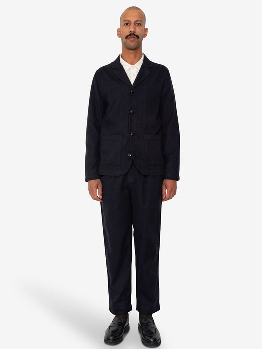 Folk Men Patch Jacket in Soft Black Stripe