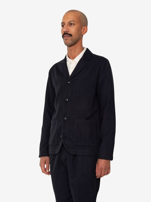 Folk Men Patch Jacket in Soft Black Stripe