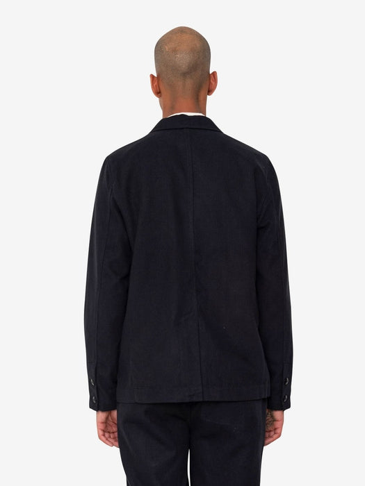 Folk Men Patch Jacket in Soft Black Stripe