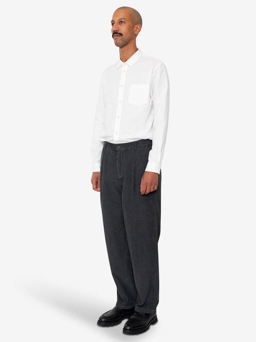 Folk Men Wide Fit Trouser in Smoke Grey Cord