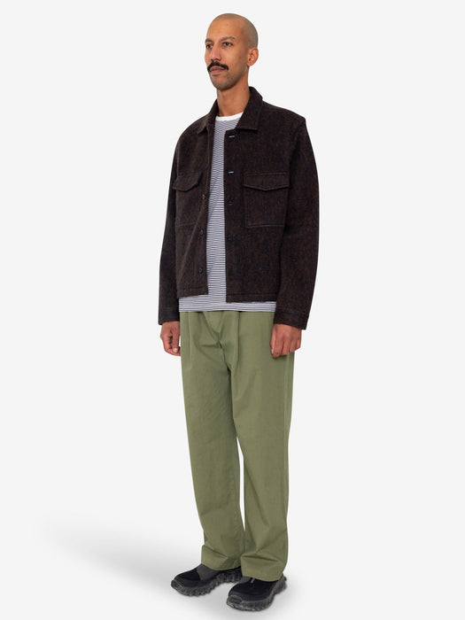 Folk Men Zaki Jacket in Navy Espresso Wool