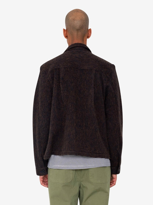 Folk Men Zaki Jacket in Navy Espresso Wool