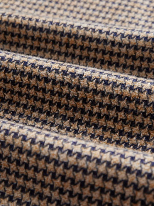 Portuguese Flannel Pied Poule Shirt in Navy