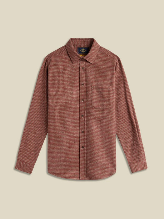 Portuguese Flannel Abstract Pied Poule Shirt in Clay