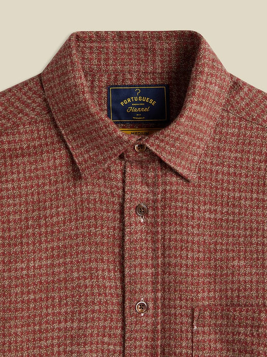 Portuguese Flannel Abstract Pied Poule Shirt in Clay