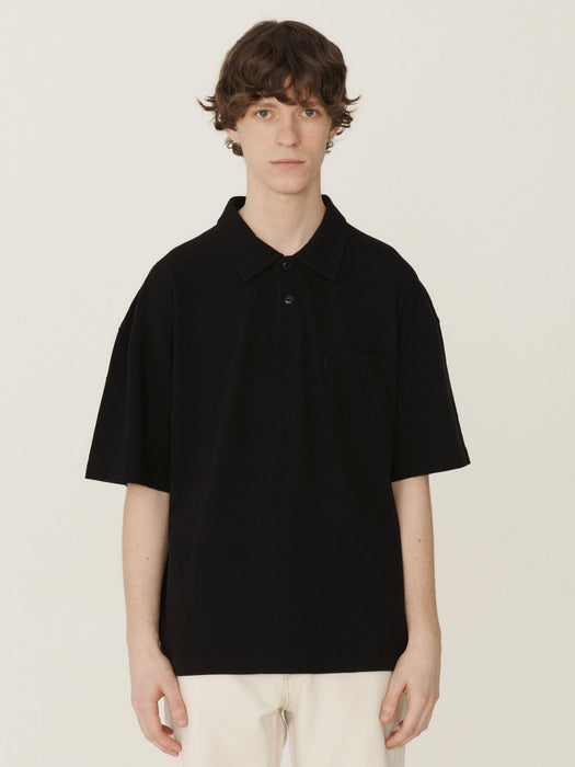 YMC Earth Polo T-Shirt in Black