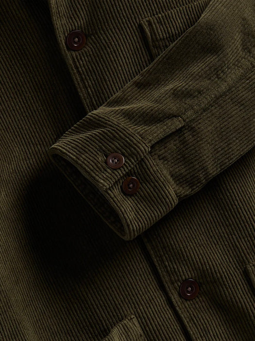 Portuguese Flannel Labura  Shirt in Olive Corduroy