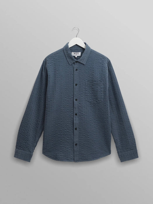 Wax Shelly Shirt in Cord Blue Seersucker